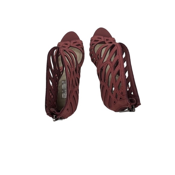 BCBGeneration Drita Pink Leather Cut Out High Heel Ankle Booties Size 6 Women’s - Picture 5 of 9